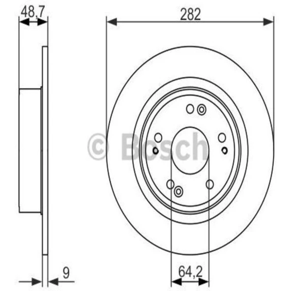 FREN DISK ARKA DUZ 282-5 ( HONDA: ACCORD 09 - 14 )