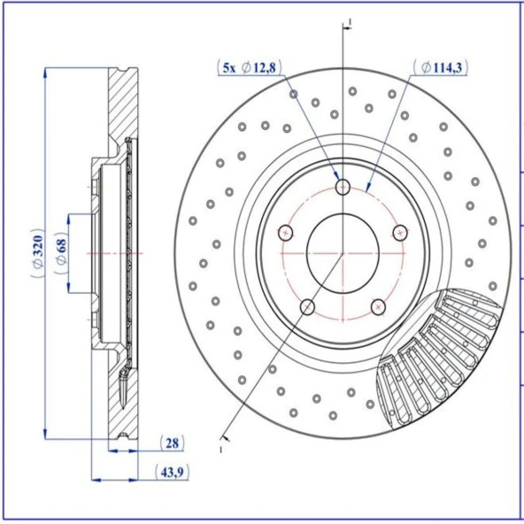 FREN DISKI ON [320 /28-26 MM] (NISSAN X-TRAIL 1.6 DCI 14-/ X-TRAIL 1.6 DIG 15-)PERFORMANS