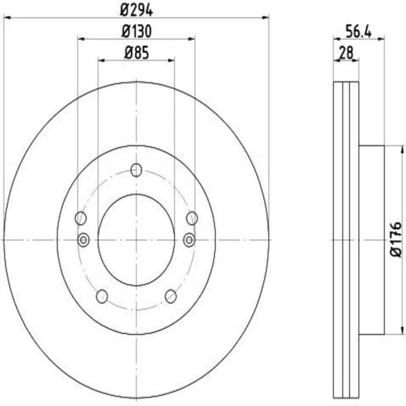 FREN DISK ON HAVA KANALLI 294-5 ( SSANGYONG : ACTYON KYRON REXTON 06 - 12 )