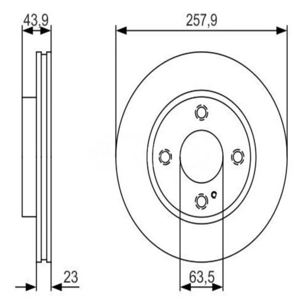 FREN DISK ON HAVA KANALLI 258-4-(FORD : FIESTA  2008 )