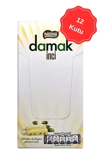 Damak İnci Dikdörtgen Çikolata 70G (8li x 12 Kutu)