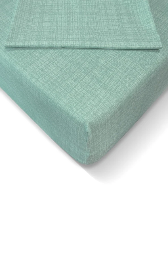 Alla Turca Ranforce 120*200 cm Lastikli Çarşaf Seti Mint-120x200