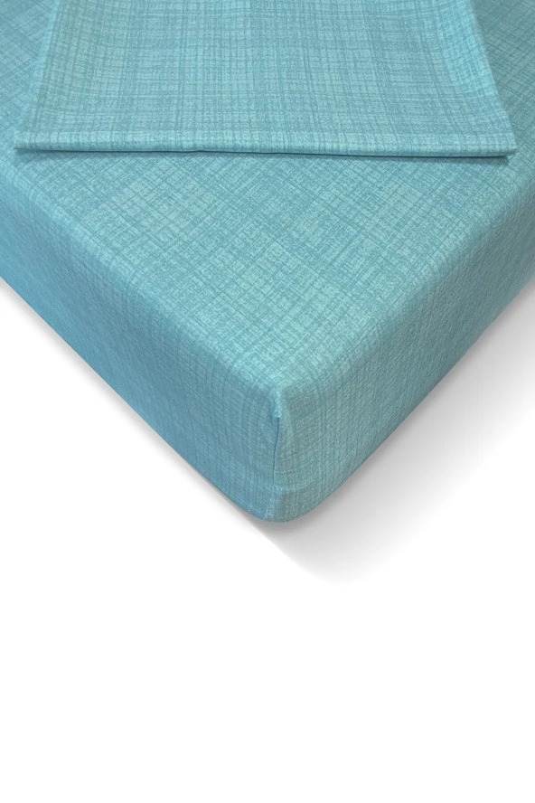 Alla Turca Ranforce 120*200 cm Lastikli Çarşaf Seti Petrol-120x200