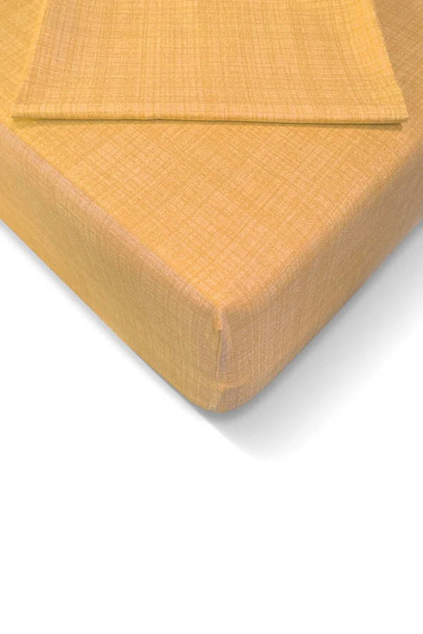 Alla Turca Ranforce 120*200 cm Lastikli Çarşaf Seti SARI-120x200