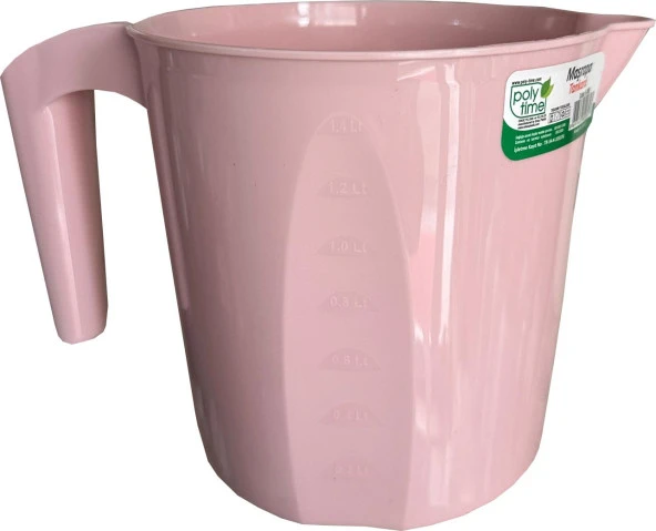 Polytime Plastik Pembe Ölçekli Maşrapa - 1.5 Litre - 2