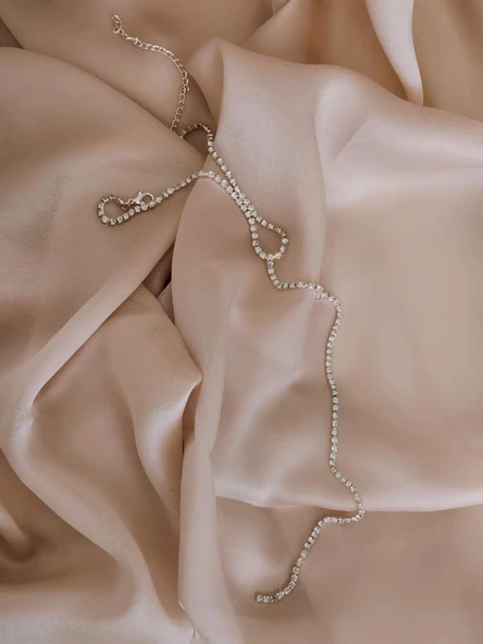 Taşlı Tasma Vücut Kolyesi- Göğüs - Sütyen Zincir Braketi - Resim 4