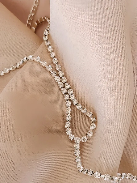 Taşlı Tasma Vücut Kolyesi- Göğüs - Sütyen Zincir Braketi - Resim 3