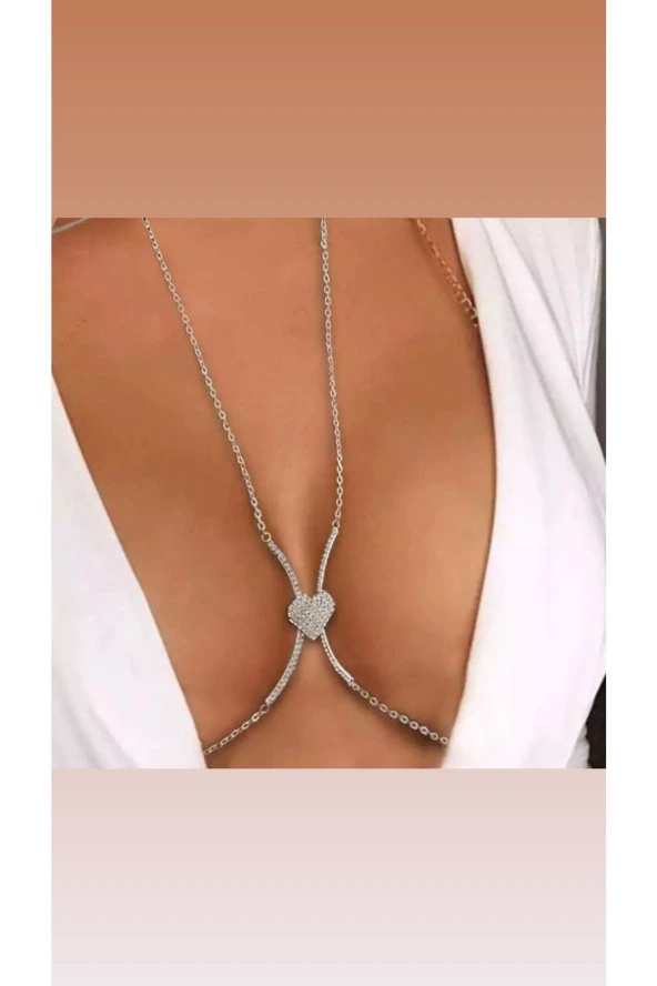 Kalp Vücut Kolyesi - Göğüs - Sütyen Zincir Braketi ürün görseli