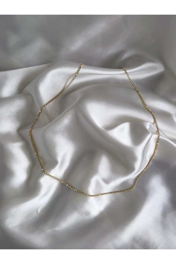 Kristal Taşlı Altın Kaplama Tekli Halka Figürlü Vücut Kolyesi - Aksesuarı - Bel - Zincir - Tasarım - Resim 2