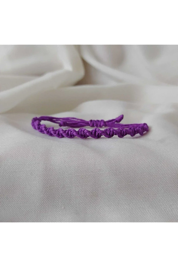 Mor Burgu Arkadaş Bileklik - Friendship Makrome Bileklik ürün görseli