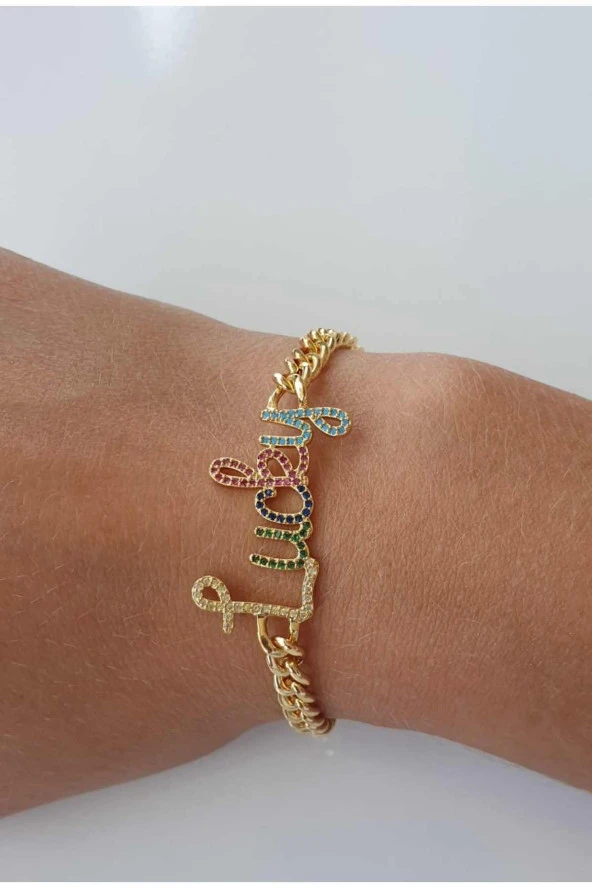Scritto Lucky Şans Yazılı Gold Bileklik ürün görseli