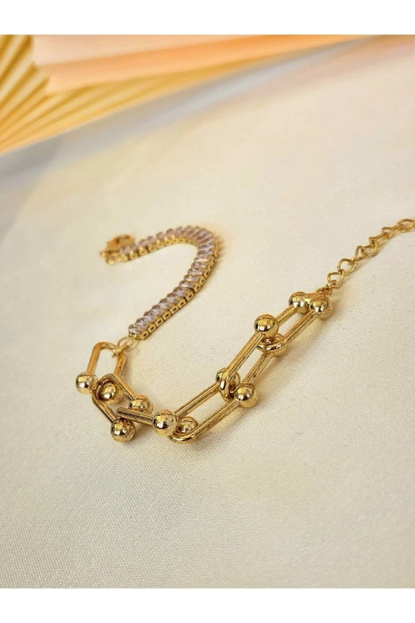 Su Yolu Tiffany Model Altın Kaplma Gold Bileklik