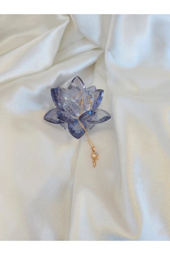 Altın Kaplama Emo Uzay Damla Figürlü Çelik Kolye - Resim 2