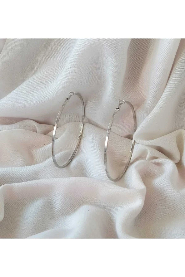 Büyük Halka Çelik Küpe - Resim 2