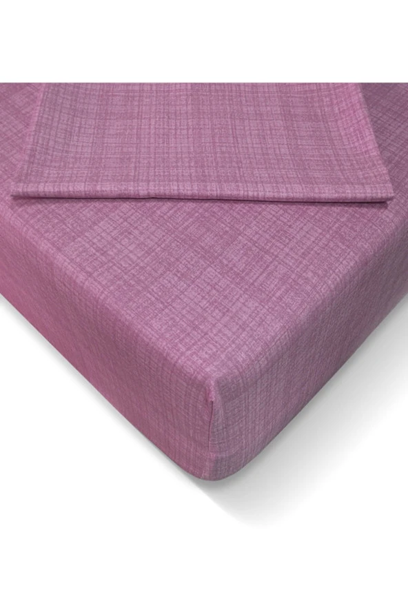 Alla Turca Ranforce 160*200 cm Lastikli Çarşaf Seti Gül Kurusu-160x200