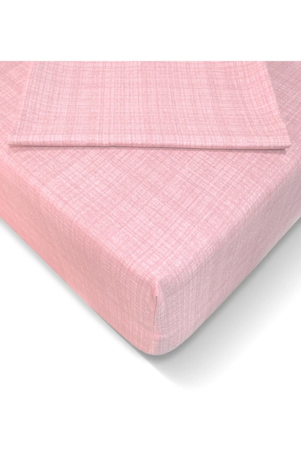 Alla Turca Ranforce 160*200 cm Lastikli Çarşaf Seti Toz Pembe-160x200