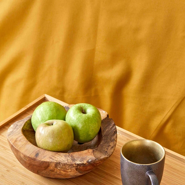 Karaca Home Back To Basic Açık Hardal %100 Pamuk Çift Kişilik Nevresim Takımı - Resim 4