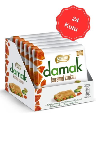 Nestle Damak Karamel Krokan Çikolata 60G (6 Lı x 24 Kutu)