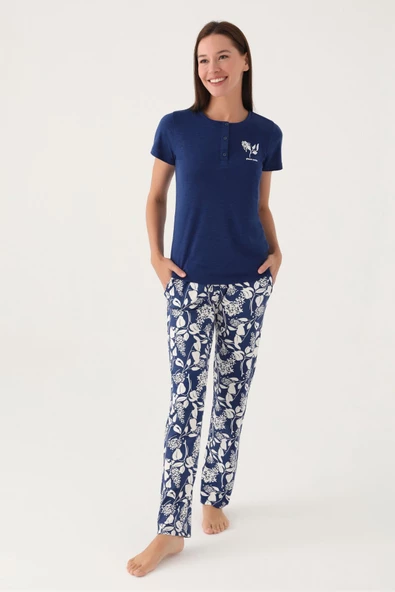 Pierre Cardin 8810 Branch Kadın Kısa Kol Pijama Takımı