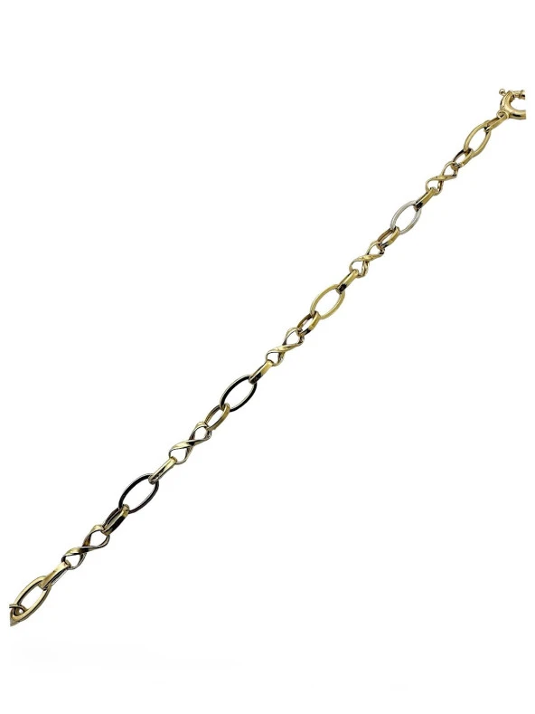 Günlük Hafif Gösterişli İki Renk Hallow Altın Bileklik - Resim 2