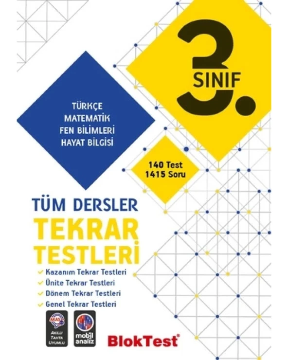 3.Sınıf Tüm Dersler Tekrar Testleri