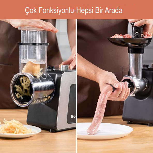 Robx R10 Çok Fonksiyonlu Içli Köfte Sosis Yapma & Salata Peynir Doğrama Dilimleme Makinası - 5