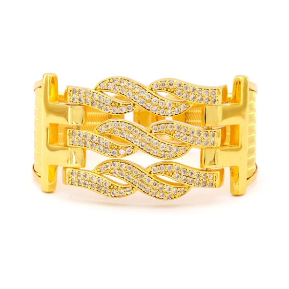 Kaburga Bilezik 22 Ayar Altın Kaplama Kelepçe KB-113 ürün görseli