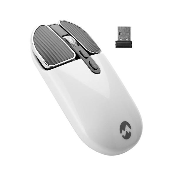 Everest Sm-619 Metalik Beyaz 1600 Dpı 2.4 Ghz Süper Sessiz Şarj Edilebilir Premium Kablosuz Mouse