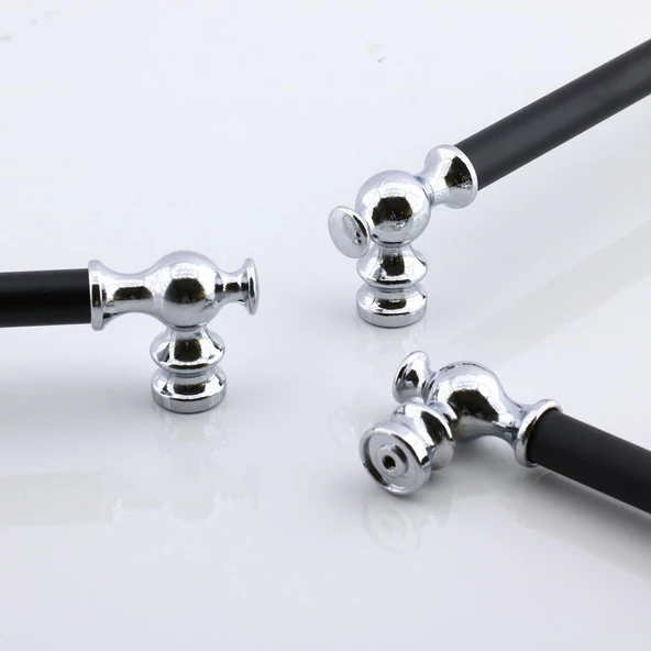 Arya 160 mm Krom Siyah Metal Mobilya Mutfak Çekmece Kapak Dolap Dolabı Kulbu Kulpları Kulpu 160 mm - Resim 5