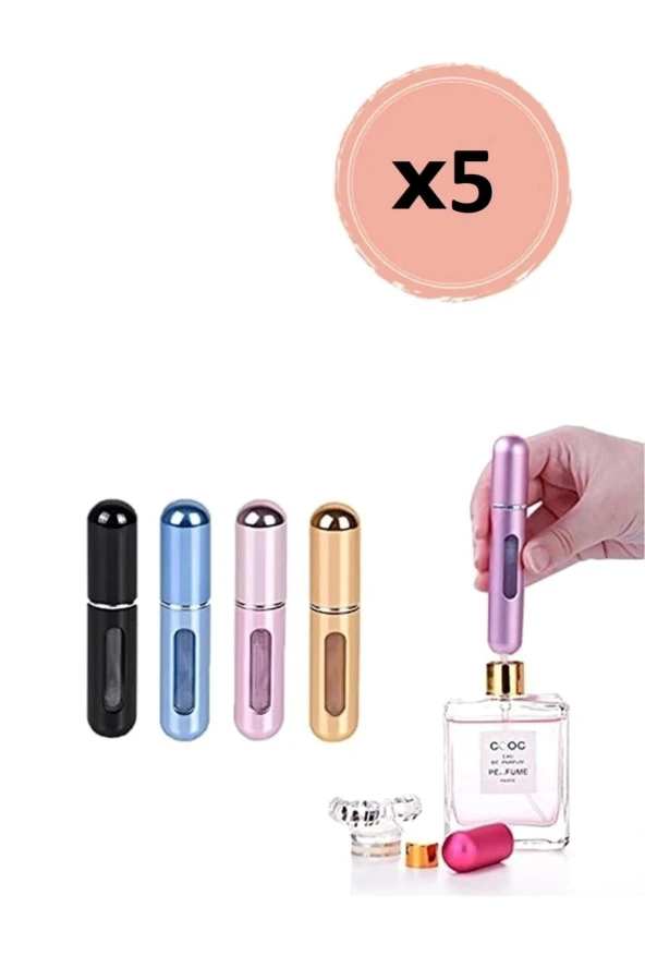 5 Adet Parfüm Şişesi Taşınabilir Mini Doldurulabilir  Atomizer Parfüm Şişeleri Boş Küçük