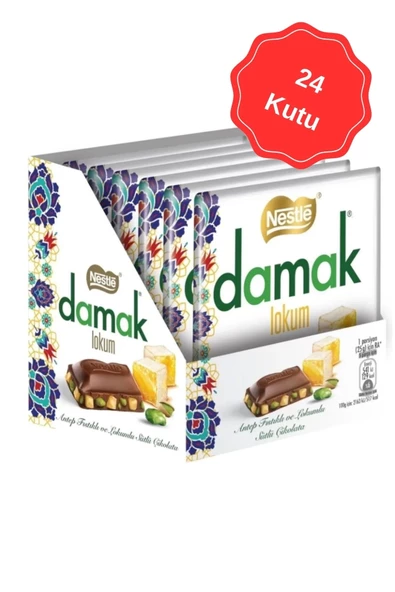 Damak Lokum Kare Çikolata 60G (6 Lı x 24 Kutu)