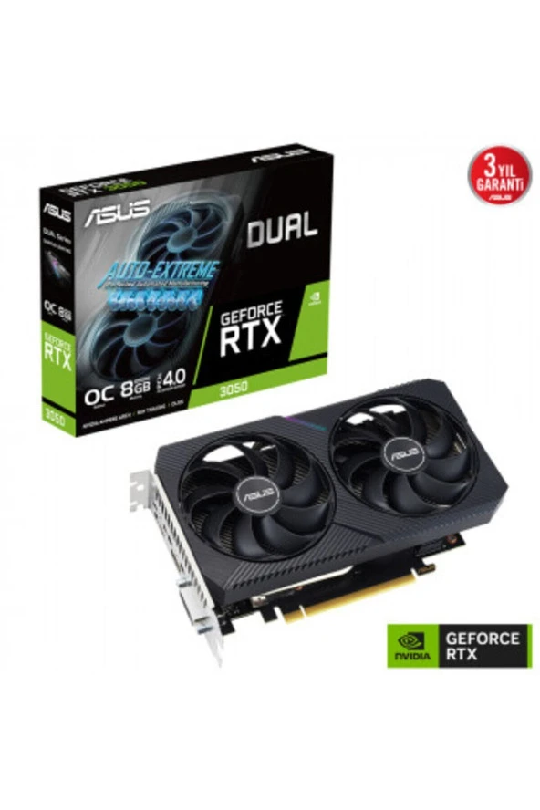 Asus RTX 3050 DUAL-RTX3050-O8G 128 Bit GDDR6 8 GB Ekran Kartı