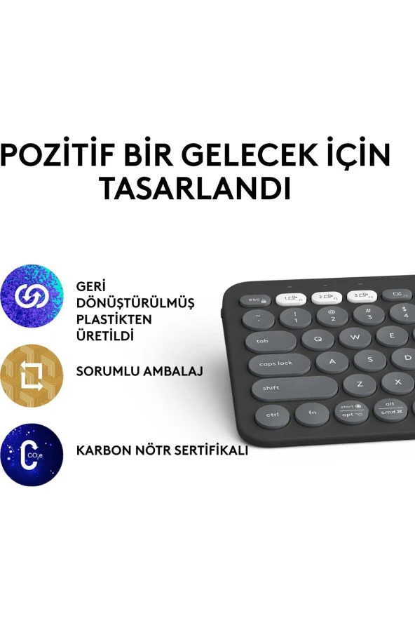 Logitech Pebble Keys 2 K380s 920-011859 Siyah Kablosuz Klavye - 2