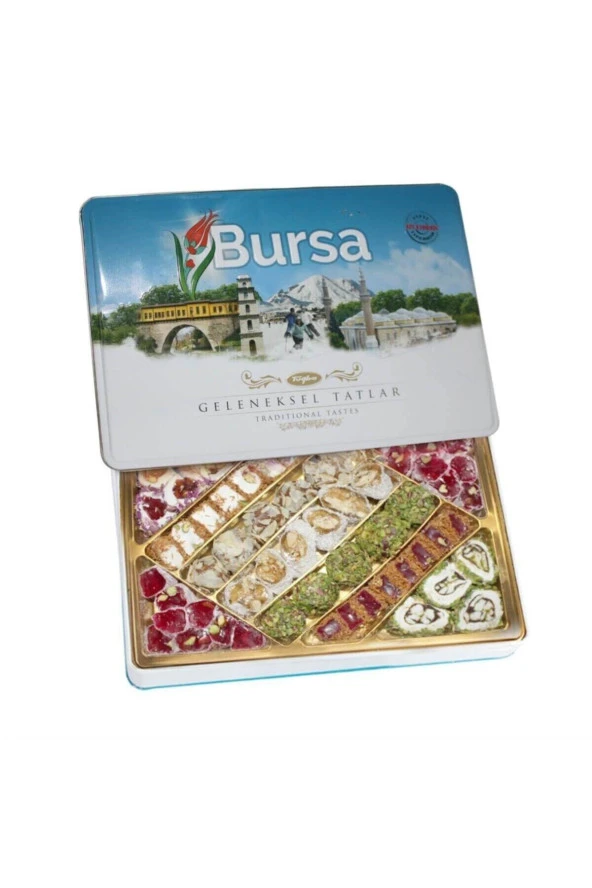 Tuğba Kuruyemiş Geleneksel Tatlar Metal Kutu 540 Gr (Bursa)