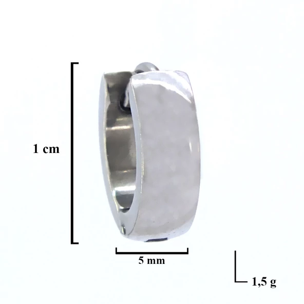 Çelik Halka Küpe Klasik Halka Model UNK-696 - Resim 3