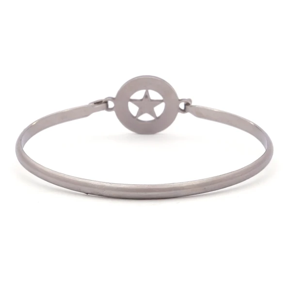 Çelik Kelepçe Bileklik Yıldız Detaylı BLZ-490 - Resim 3