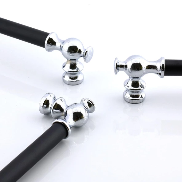 Arya 224 mm Krom Siyah Metal Mobilya Çekmece Mutfak Kapak Kulbu Dolap Dolabı Kulpları Kulpu 224 mm - Resim 3