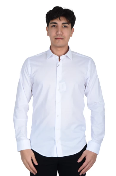 Cengiz İnler Kendinden Desenli Slimfit Erkek Gömlek - 5