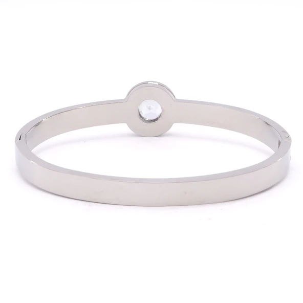 Çelik Kelepçe Bileklik Zirkon Taşlı BLZ-415 - Resim 3