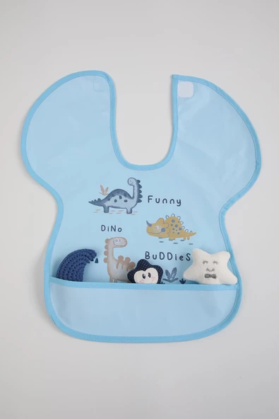 Babyhola 0-6 Yaş Büyük Boy Su Geçirmez Cepli BLW Mama Önlüğü Aktivite Önlüğü 1000 - 5