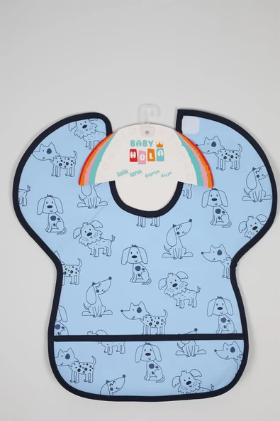 Babyhola 0-6 Yaş Büyük Boy Su Geçirmez Cepli BLW Mama Önlüğü Aktivite Önlüğü 1000 - 6