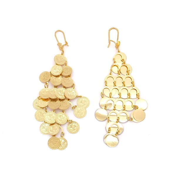 Altın Kaplama Küpe Sallantılı İmitasyon Reşatlı Model UNK-511 ürün görseli