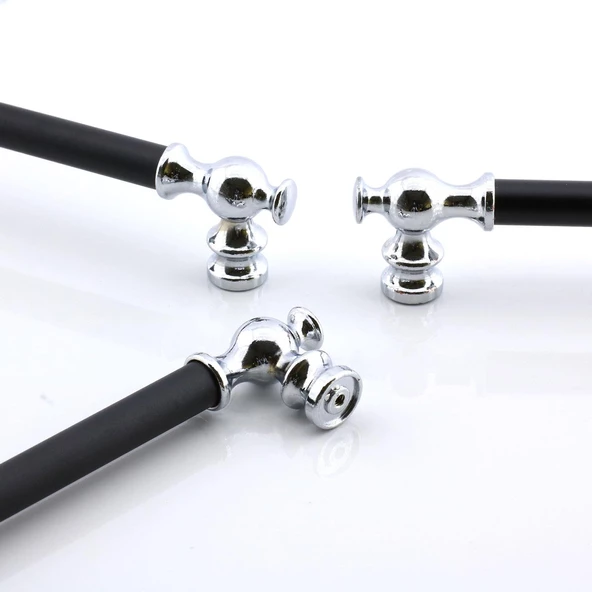 Arya 288 mm Krom Siyah Metal Mobilya Çekmece Mutfak Kapak Kulbu Dolap Dolabı Kulpları Kulpu 28.8 cm - Resim 8