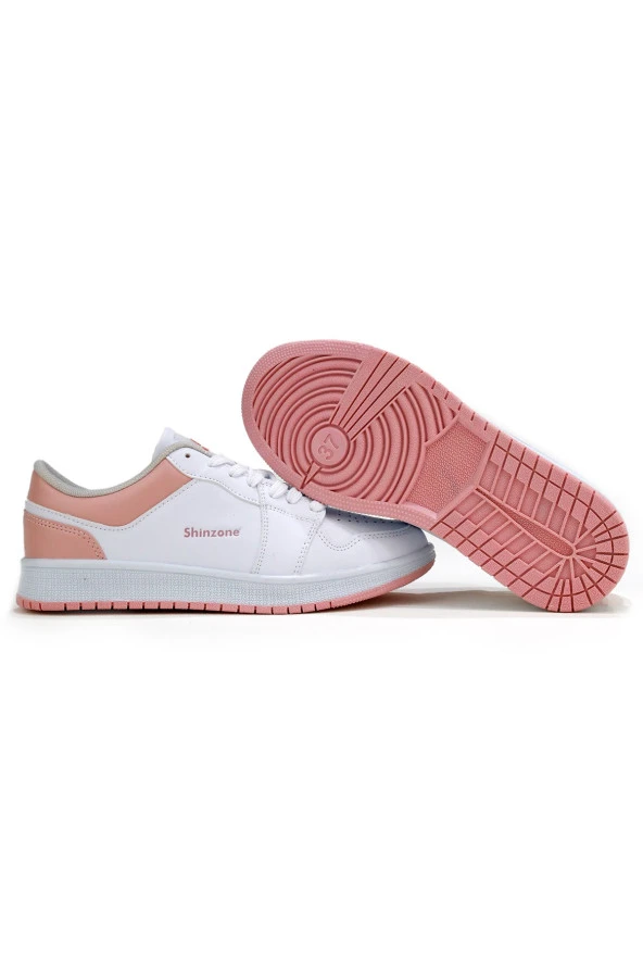 Kadın Sneakers Bağcıklı Gündelik Spor Ayakkabı Pudra - 4