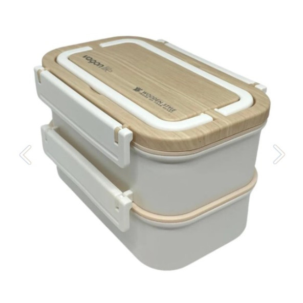 Vagonlife Bento 1600ml Lunchbox Yeni Koleksiyon İki Katlı Üç Bölmeli Çelik Sefer Tası Yemek Kutusu