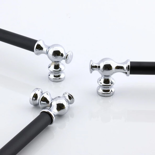 Arya 320 mm Krom Siyah Metal Mobilya Mutfak Çekmece Kapak Kulbu Dolap Dolabı Kulpları Kulpu 32 cm - Resim 7