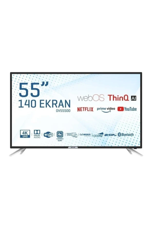 Onvo OV55500 4K Ultra HD 55" 140 Ekran Uydu Alıcılı webOS Smart LED TV
