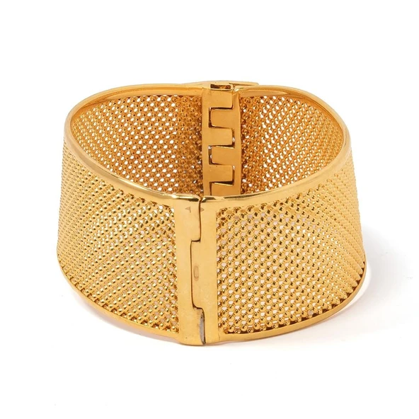 İmitasyon Trabzon Hasırı Altın Kaplama Zirkon Taşlı Kelepçe BLZ-202 - Resim 2