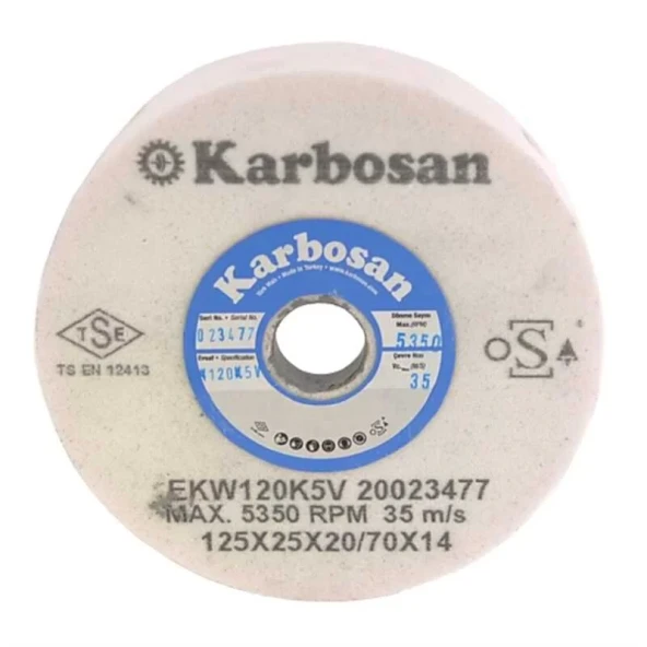 Karbosan Hızar Makinesi İçi Çukur Bileme(Zımpara) Taşı 125X25X20-70X14 - 1