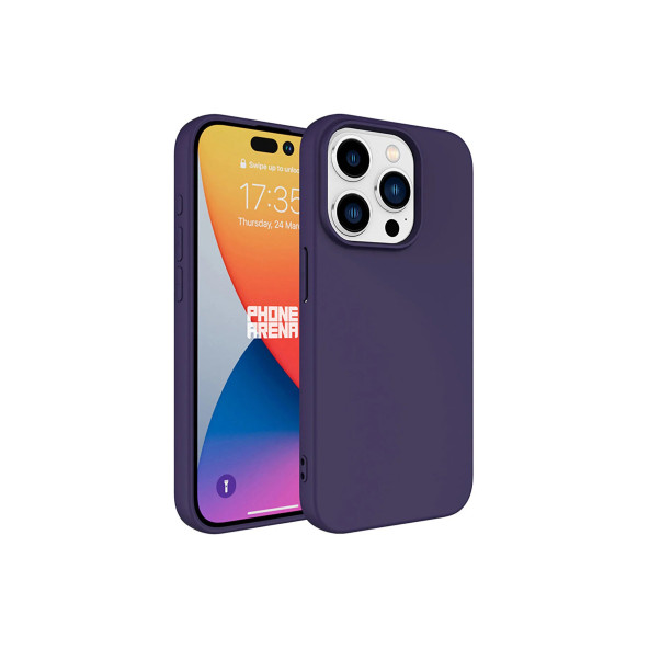 İphone 15 Uyumlu İçi Kadife Süet Yumuşak Liquid Silikon Lansman Kılıf DERİN MOR